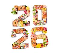 2026 Chiffres pour Plateau Apéritif à Remplir - Plateau de fête de fin d'études | Planche à charcuterie chiffre à remplir | Pour fête de fin d'études, anniversaire, lycée, buffet de bonbons, biscuits,