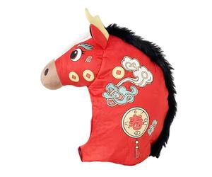2026 Chinese New Year Horse Plush Headgear - Horse Head Hat Halloween Costume | Photo Booth Headgear | for Adults Stage Performance Content Creators Themed Events Collectors Comic Conventions Costume