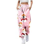 2026 Christ 24 Automne/Hiver Noël Imprimé Pantalons Femmes Casual Pants 5, rose, L