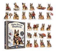 2026 Christmas, 24 Day Acrylic Dog Countdown Holiday Decor | Cute Dog Artwork Makes Each December Day Special With Flat Acrylic Styling For Mantels Trees Walls Doors Parties And Gifting