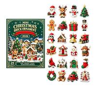 2026 Christmas Advent Calendarr - 24 Acrylic 2D Flat Tree Ornaments | Count Down to the Holidays with 2026 Christmas Advent Calendarr Featuring 24 2d Acrylic Flat Tree and Wreath Ornaments