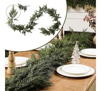 2026 Christmas Artificial Cedar Garland, Real Touch Cedar Garland, Garlands for Home Decoration Christmas, Holiday Fireplace Mantle Window Indoor Outdoor Decor (2.7m 60 Branches)
