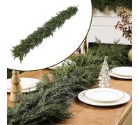 2026 Christmas Artificial Cedar Garland, Real Touch Cedar Garland, Garlands for Home Decoration Christmas, Holiday Fireplace Mantle Window Indoor Outdoor Decor (1.8m 150 Branches)