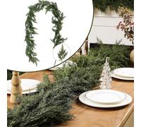 2026 Christmas Artificial Cedar Garland, Real Touch Cedar Garland, Garlands for Home Decoration Christmas, Holiday Fireplace Mantle Window Indoor Outdoor Decor (1.8m 45 Branches)
