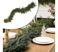 2026 Christmas Artificial Cedar Garland, Real Touch Cedar Garland, Garlands for Home Decoration Christmas, Holiday Fireplace Mantle Window Indoor Outdoor Decor (1.8m 180 Branches)