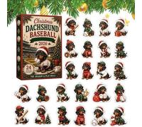 2026 Christmas Countdown - 2D 24 Days Funny Dachshund Decor | Festive Holiday Calendar & Stocking Stuffers for Kids, Teens, Adults, Family Party, Home & Office