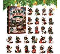 2026 Christmas Countdown - 2D 24 Days Funny Dachshund Decor | Festive Holiday Calendar & Stocking Stuffers for Kids, Teens, Adults, Family Party, Home & Office
