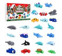 2026 Christmas Countdown Calendar - 24 Days Advent Animal 3D Printed Toy | Flexible Fidget Toy Countdown Calendar for Boys Girls Desk Shelf Living Party Favors Stocking Stuffers