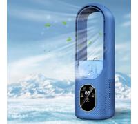 2026 Climatiseur portable - 3 en 1 Mini Climatiseur - 6 Vitesses Mini Climatiseur Portable avec Minuterie de Brumisation - Ventilateur de Bureau sans Pales pour la Maison et le Bureau