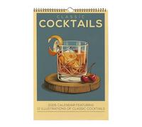 2026 Cocktail Art Wall Calendar | 12-Month Classic Cocktails Recipes & Illustrations Calendar, For Appointment Holiday Bedroom Kitchen Fridge Apartment Classroom