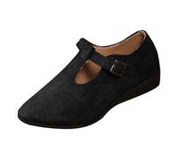 2026 Commerce extérieur Chaussures pour femmes de grande taille à l'automne de l'Europe et des États-Unis Boucle à bouche peu profonde pointue pente avec soja, Noir , 37.5 EU