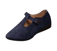 2026 Commerce extérieur Chaussures pour femmes de grande taille à l'automne de l'Europe et des États-Unis Boucle à bouche peu profonde pointue pente avec soja, bleu, 37.5 EU