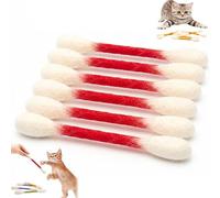 2026 cotons-tiges jouets pour chat avec herbe à chat, cordes de dentition dentaires à mâcher durables pour gros chaton géantes, bâtons de jouets interactifs en feutre pour l'anxiété digestive (Red)