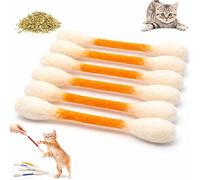 2026 Cotton Swabs Cat Toys with Catnip 6 Pk Durable Big Kitten Chew Dental Teething Ropes Giant Interactive Felt Kitty Kicker Toy Sticks for Boredom Exercise Play Anxiety Digestive Aid Lover Gift
