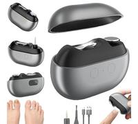 2026 Coupe Ongle Electrique pour Pieds et Main, Coupe Ongles Electrique 3 en 1 avec LED pour Ongles Durs/Épais et Finition Précise, Adulte & Senior, Silencieux et Sans Douleur (Grau)