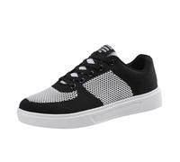 2026 Couple de Loisirs Hommes Femmes Quatre Saisons Maille Antidérapante Bout Rond Plat Respirant Lacets Paresseux Chaussures Décontractées, Blanc., 43 EU