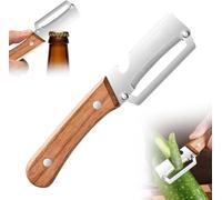 2026 Couteau Eplucheur, 2 en 1 Eplucheur Multifonction, Aiguisée et Manche en Bois Ergonomique - Épluchage sans Effort des Pommes de Terre, Pommes, Carottes et (1 pièce)