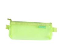 2026 Crayon Transparent pour Étudiant Grande Capacité Crayon Portable pour Examens Sac de Rangement Papeterie Filet en Nylon Sac de Documents de 5 à 20 Ans, vert, M