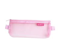 2026 Crayon Transparent pour Étudiant Grande Capacité Crayon Portable pour Examens Sac de Rangement Papeterie Filet en Nylon Sac de Documents de 5 à 20 Ans, Rose, M