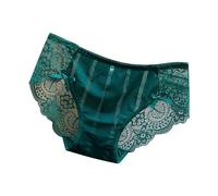 2026 Culotte en dentelle sans trace pour femme taille basse, désir pur, culotte triangulaire douce et rafraîchissante en coton soyeux à l'entrejambe, vert, M
