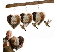 2026 Cœur de Nidification d'oiseaux en Fibre d'alpaga Fait à la Main, sanctuaire Rechargeable pour Oiseaux Sauvages avec matériaux de Nidification Doux, Cadeau en Forme de cœur pour Le Jardin 3PCS