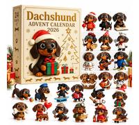 2026 Dachshund Advent Calendar, 24-Day Christmas Dog Countdown Set | 24 Unique Mini Dachshunds • Holiday Collectible Figures • Tabletop Decor • Gift for Dog Lovers