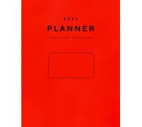 2026 Daily Agenda One Page Per Day (Large - 8.5'' x 11'') RED- Calendar (January 2026 - December 2026), Appointment Book