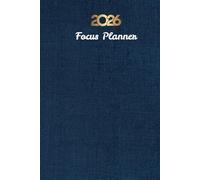 2026 Daily focus Planner One Page Per Day, JAN - DEC: 365 page journal for a timed schedule, mood tracking, top priorities, water intake, calls/emails, and more