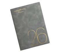 2026 Daily/Hebdomadaire/Mensuel Journaling Notebook Planificateur De Calendrier En Cuir Pour Les Étudiants De Bureau Et Écrivain