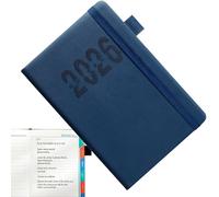 2026 Daily Planner - A5 Agenda Journal | Planificateur de calendrier portable | Striped Tie-On Notebook, Plain Color, Year-Round Recorder, for School Teacher Meetings Business Trips Work Travel Home D