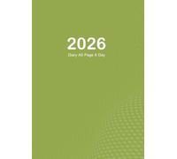 2026 Diary A5 Page A Day: One Page Per Day to View Planner from January 2026 to December 2026, Green Cover