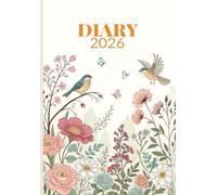 2026 Diary a5 Week to View: 12 Months from January to December 2026, Flower Cover.