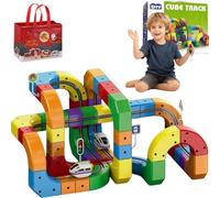 2026 DIY Cube Track, Electric Train Set Flexible Race Track, Gravity-Defying 3D Embedded Layouts & Motorised Car, Mit 51/81/123 Pieces, Toy Gifts for Children (123PCS)