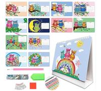 2026 DIY Special Shape Desktop Diamond Standing Calendar, DIY 3D Diamond Desk Calendar, 12-Months Desk Calendars Ornament, for Home Office Planning, Craft Decoration (C)