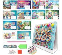 2026 DIY Special Shape Desktop Diamond Standing Calendar, DIY 3D Diamond Desk Calendar, 12-Months Desk Calendars Ornament, for Home Office Planning, Craft Decoration (B)