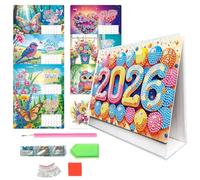 2026 DIY Special Shape Desktop Diamond Standing Calendar, DIY Diamond Art Painting 2026 Desk Calendar, for Home School, or Office (D)