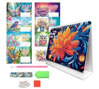 2026 DIY Special Shape Desktop Diamond Standing Calendar, DIY Diamond Art Painting 2026 Desk Calendar, for Home School, or Office (C)