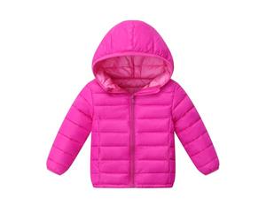 2026 Doudoune légère pour fille, manteau d'hiver chaud pour enfants avec isolation douce et confortable, Rose, 7-8 ans