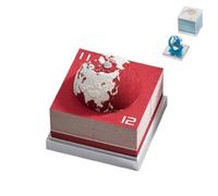 2026 Earth Shape Calendar,3D Paper Sculpture Desk Notepad for Office Decor,Birthday & Holiday Gifts,Home,Bedside,Reception Tabletop Display for Teachers,Students,Freelancers (red)