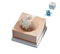 2026 Earth Shape Calendar,3D Paper Sculpture Desk Notepad for Office Decor,Birthday & Holiday Gifts,Home,Bedside,Reception Tabletop Display for Teachers,Students,Freelancers (yellow)