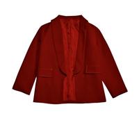 2026 - Écharpe à manches longues pour fille - Costume formel - Veste ouverte à l'avant - Poche intérieure pour enfants - Chemisiers pour cérémonie d'adolescence fille, Bordeaux, 7-8 ans