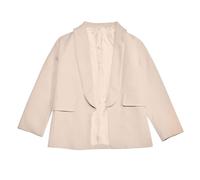 2026 - Écharpe à manches longues pour fille - Costume formel - Veste ouverte à l'avant - Poche intérieure pour enfants - Chemisiers pour cérémonie d'adolescence fille, beige, 11-12 ans