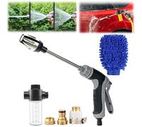 2026 Embout de tuyau d'arrosage haute pression avec buse, buse haute pression avec poignée ergonomique, idéal pour voiture, jardin et terrasse (gris-b)