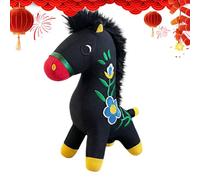 2026 en peluche en forme de cheval - 23 cm - Confortable et traditionnelle - Peluche en forme de cheval - Pour famille, amis, collègues, fêtes, maison, voyage, nouvel an, chambre