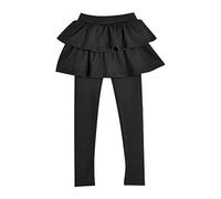 2026 - Enfants Filles Chaud Cute Cake Culottes Leggings avec Volants Jupe Tutu Pantalon Petites Filles Footless Leggings avec Volants Jupe Tutu Pantalon Fille Volant, Noir , 8-9 ans