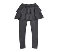2026 - Enfants Filles Chaud Cute Cake Culottes Leggings avec Volants Jupe Tutu Pantalon Petites Filles Footless Leggings avec Volants Jupe Tutu Pantalon Fille Volant, gris, 8-9 ans