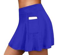 2026 Ensemble bikini pour femme avec jupe taille haute et jupe longue, bas de maillot de bain, jupe de maillot de bain sportive avec culotte, bleu, XXL