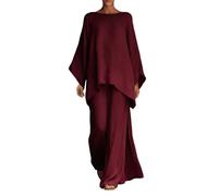 2026 Ensemble Bohème Femme Chic Et Elegant Grande Taille 2 Pieces Pantalon Fluide et Haut Chemise Manches Longues Printemps Été Ample Respirant Ensembles de Vêtements Tenue Plage Loungewear