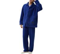 2026 Ensemble pyjama homme en polaire doux adapté aux nuits froides pull ample sans manches pantalon confortable élastique haut chaud avec poches tenue détente maison idéale pour sommeil relaxant
