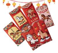 2026 Enveloppes chinoises - Broderie 2026, année du cheval rouge, pour anniversaire, mariage, célébration, réunion, adultes, famille, amis